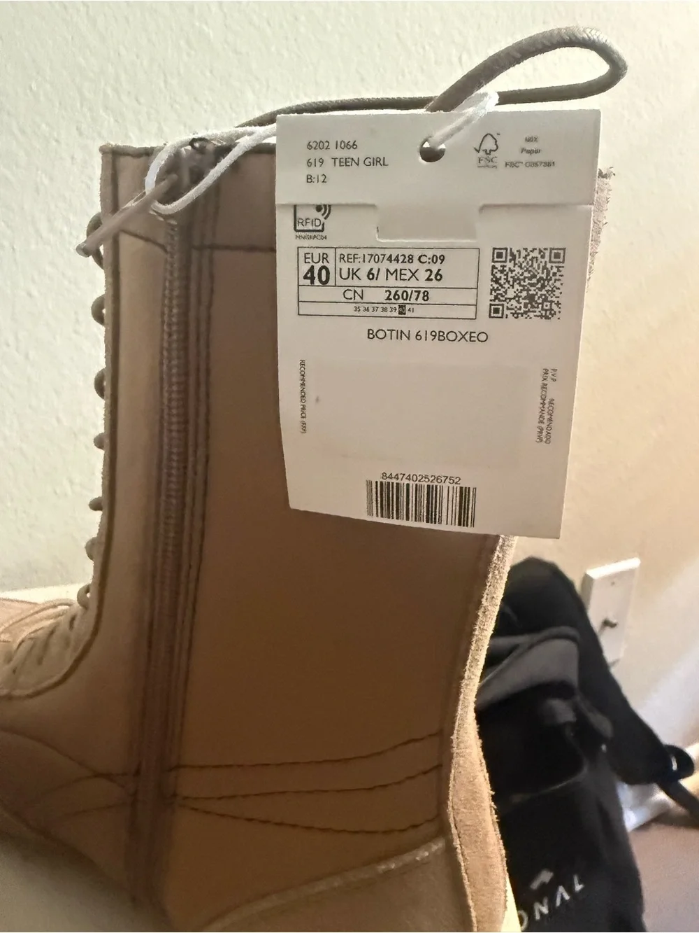 Lace-up Mango Teen Big Kids Boxing Boots- Tan